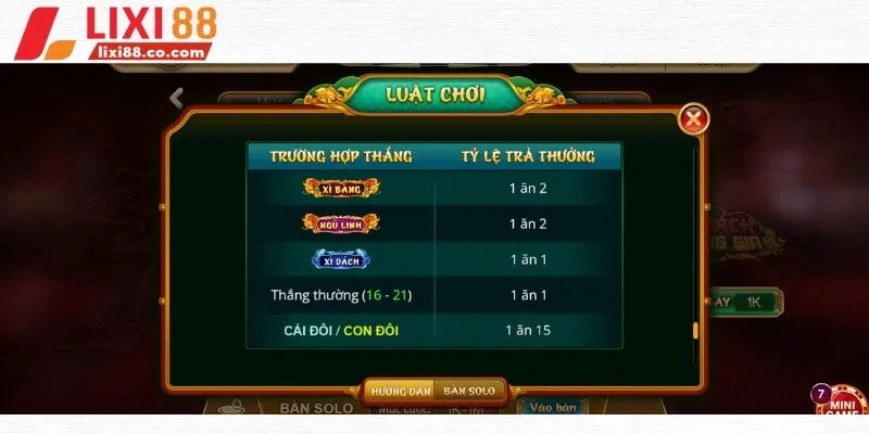 Cách chơi và tỷ lệ thắng chi tiết tại nhà cái