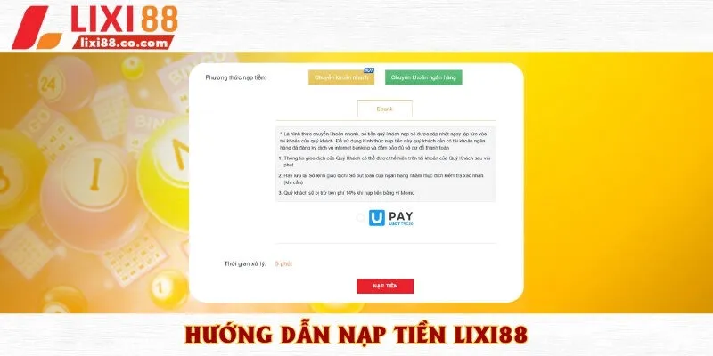 Hỗ trợ nạp tiền qua chuyển khoản ngân hàng và chuyển khoản nhanh