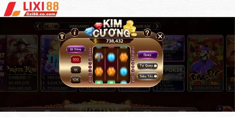 Kim cương mini game có tỷ lệ jackpot lên đến 500 triệu đồng