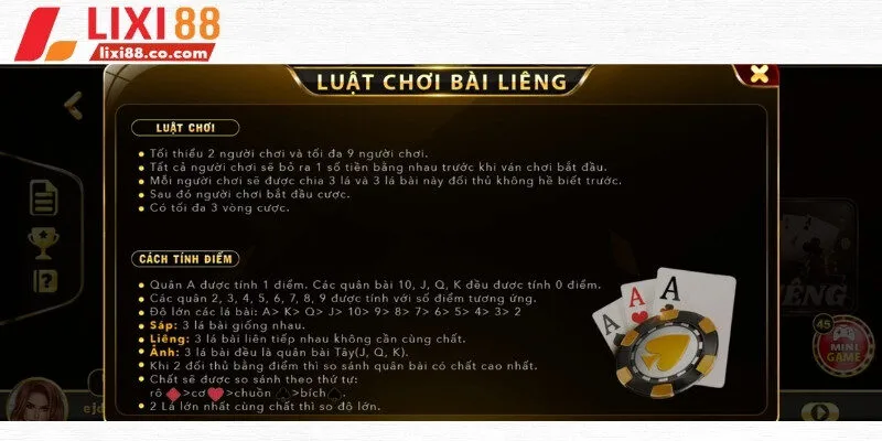 Cách thức đặt cược và xác định chiến thắng của bài liêng