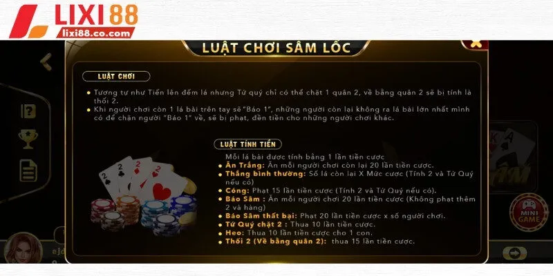 Hướng dẫn đánh bài sâm và tính điểm khi chiến thắng