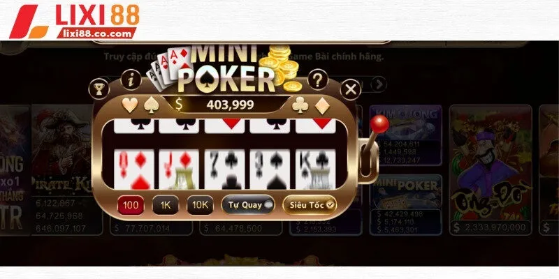 Các tính năng có một không hai ở poker mini