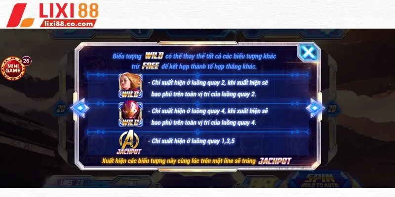 Quy tắc quay hũ đổi thưởng trong Avengers